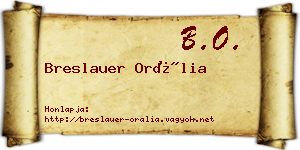 Breslauer Orália névjegykártya